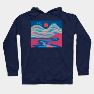 BLOOD MOON Retro Outdoors Nature Mountain Landscape with Trees - UnBlink Studio by Jackie Tahara Hoodie